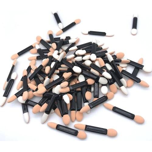 100pcs/pack Disposable Eyeshadow Brush Dual Sided Sponge Nylon Sets & Kits Eye Shadow Brushes Makeup Cosmetic Applicator