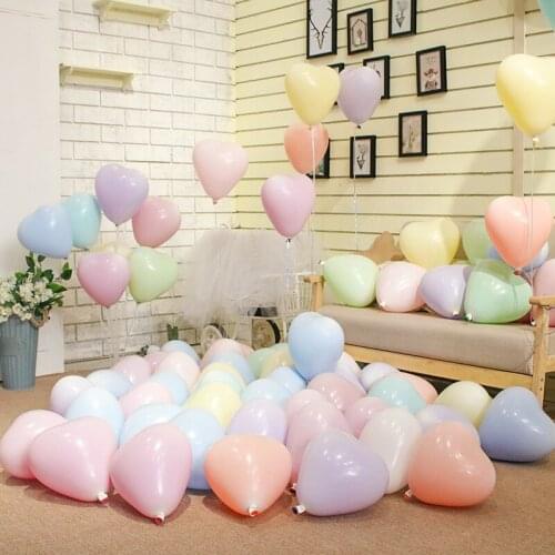 100pcs 10'' Heart Macaron Balloons Party Latex Ballons Love Heart Shaped Candy Balloons For Wedding Party Decoration Supplies
