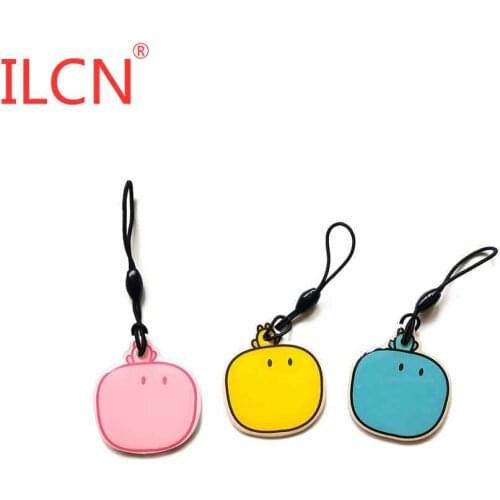 125khz Waterproof Only Read Keyfob Proximity EM4100 RFID Smart Tag Access Control Card Keychain Yellow Blue Pink Random Hair