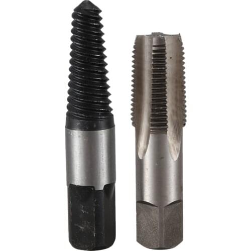 2Pcs 1/2 Inch Screw Extractor Water Pipe Broken Pipe Extractor Water Pipe Thread Repair Tap Set