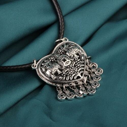 2021 NEW Fashion ethnic Heart Chokers necklace vintage jewelry ,pendants Necklace,jewelry for womens