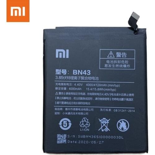 Xiao Mi 4000mAh BN43 Battery For Xiaomi Redmi Note 4X / Note 4 global Snapdragon 625 Phone Battery