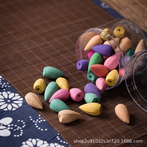 Backflow Incense Cones Natural Sandalwood Reflux Tower Incense for Tea House Meditation Colored Smoke IncensesCones Aromatherapy