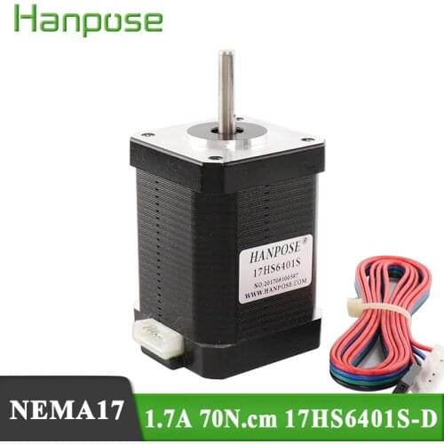 Free shipping 4-lead 17HS6401S-D Stepper Motor 42 motor 42BYGH nema 17 42 stepper motor 73N.cm 1.3A for 3D print step motor