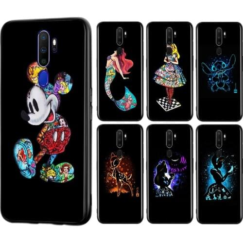 Disney Princess Marvel for OPPO A11 X A9 A94 A93 A72 A73 A53 S A32 A31 A52 A92 A72 A12E A1K A12 A5 AX7 2020 Black Phone Case