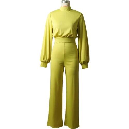 Black Long Sleeve Plus Size High Waist Straight Backless Jumpsuit Women Elegant Formal Party Slim Ladies Wide Leg Jumpsuits