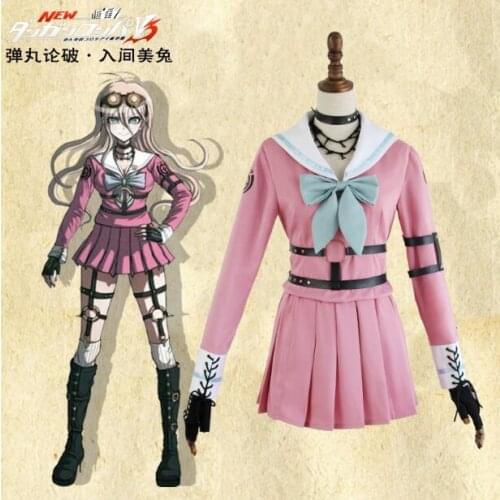 Danganronpa V3 Killing Harmony Iruma Miu Cosplay Costume Props Anime Game Woman Girls party dress School Uniform outfit