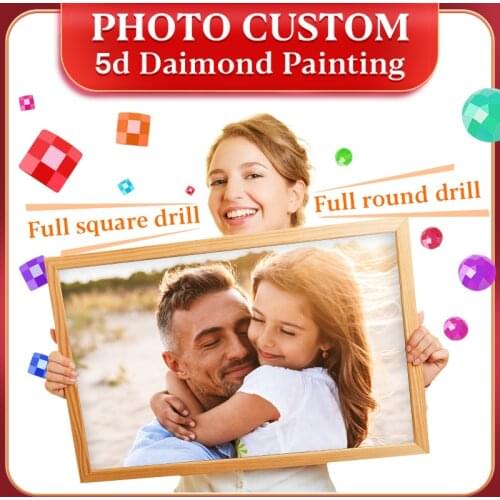 DIY 5D Diamond Painting Photo Custom Full Round/Square Drill Resin Diamond Embroidery Pictures Cross Stitch Manual Art Gift Home