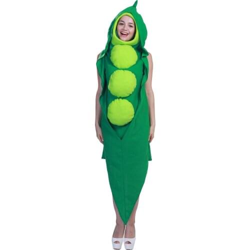 Food Pea Play Costume Holiday Carnival Vegetable Stage Costume Halloween Party Fun Costume