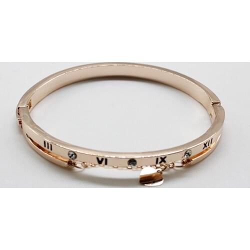 Crystal Bracelets & Bangles Fashion Woman Stainless Steel Cuff Bracelets Love Heart Screw Bangle Lady Wedding Party Jewelry Gift