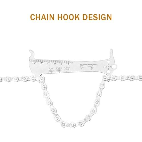 3 in 1 Bike Chain Wear Ruler Stainless Steel Wear Indicator Repairing Bicycle Chain Measuring Gauge Bike Repair Chain Ruler