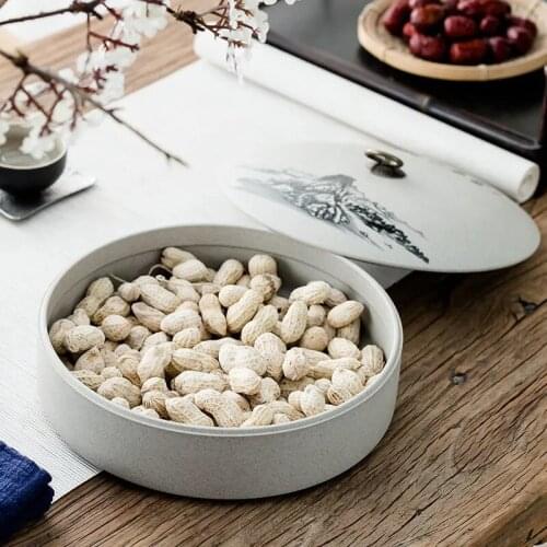 Food Storage Box Nut Container Ceramic Tea Cake Case Large Capacity Round Can Biscuits Coffee Tanks Candy Jars Kitchen Sealed Po