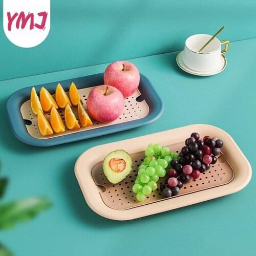 Kitchen Fruit Vegetable Washing Basket Double-layer Drain Washing Bowls Storage Basket Strainers Drainer Colander Cleaning Tool