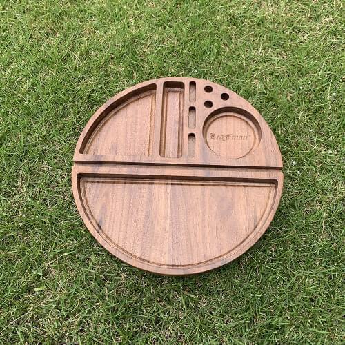 COURNOT Natural Walnut Wooden Tray Wood Rolling Tray Case 218MM Wood Rolling Trays Suit King Size Rolling Cone or Paper