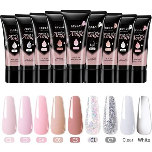 9 Colors 15 ML Nail Acryl Extension Gel Set Base Primer Seal Layer Glue Pink White Shiny UV Resin Nail Gel For Nail Art Manicure