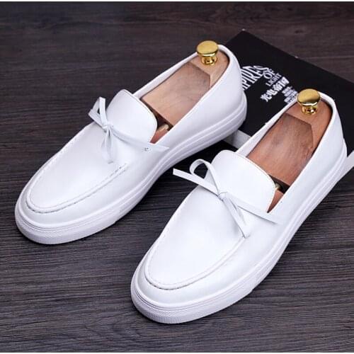 New design mens fashion party banquet summer loafers breathable black white soft leather shoes slip-on flats shoe zapato hombre