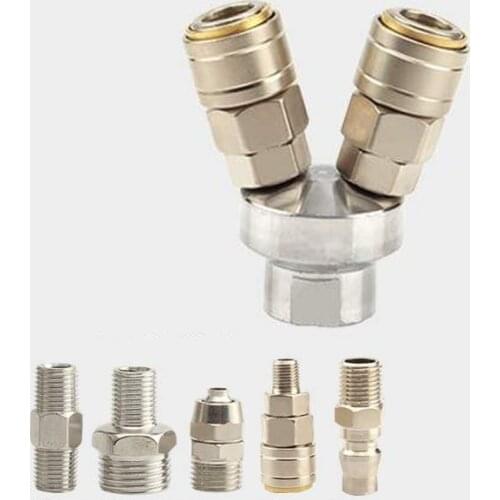 Pneumatic Fitting C Type Self-locking Round Two Way Quick Coupling Connector Coupler Adapter For Air Compressor