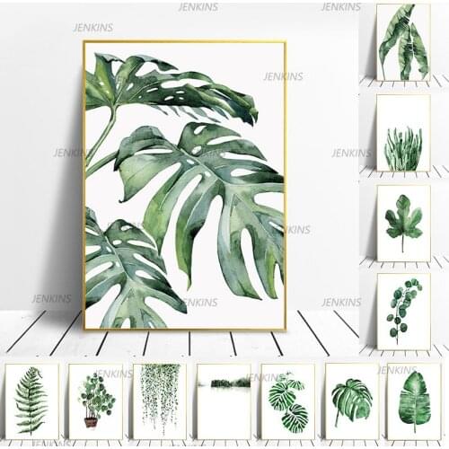 5D Tropical Plants Posters Green Leaves Decorative Picture Modern Wall Art Diomand Paintings for Living Room Home Decoration