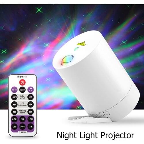 2021 Galaxy Starry Sky Projection Light LED Rotating Star Projector Colorful Dream Star Water Wave Bedroom Bedside Lamp Decor