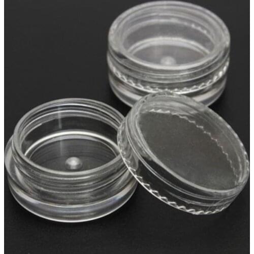 10Pcs Plastic Mini Cosmetic Manicure 3g Empty Jar Pot Nail Art Rhinestone Gems Powder Container Refillable Bottles
