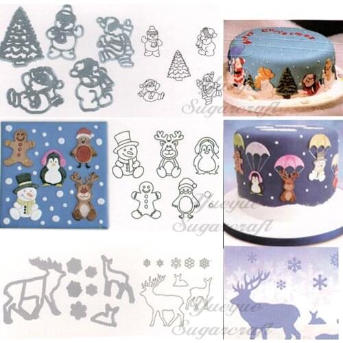 Christmas Snowflake Santa Claus fondant cookie cuttter cake mold fondant mold fondant cake decorating tools Baking