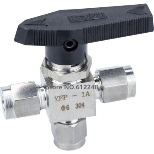 304 Ball Valve 3 Way Female Thread 4 6 8 10 12 14 16mm 1/8" 1/4" 3/8" 1/2" Adjustable needle valve Stainless steel