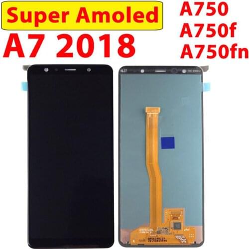 Super AMOLED Display For Samsung Galaxy A7 2018 LCD For Samsung A750 Display Touch Screen Digitizer A750F Assembly LCD
