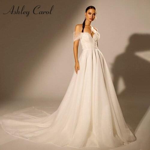 Ashley Carol A-Line Wedding Dress 2021 Delicate Sweetheart Appliques Bride Princess Bridal Gown