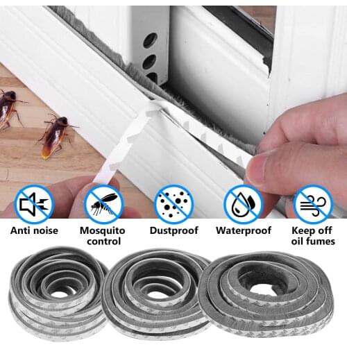 Sealing Strip 5M Door Sound Insulation Brush Self Self-adhesive Home Door Window Frame Weather Draft Stopper Wind-proof Gasket