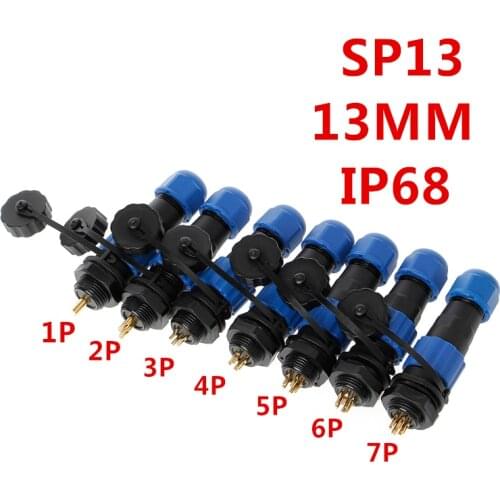 Waterproof Connector SP13 13mm Type 2 3 4 5 6 7Pin IP68 Cable Connector Plug And Socket Aviation Plug SP1310 Power Wire Cable