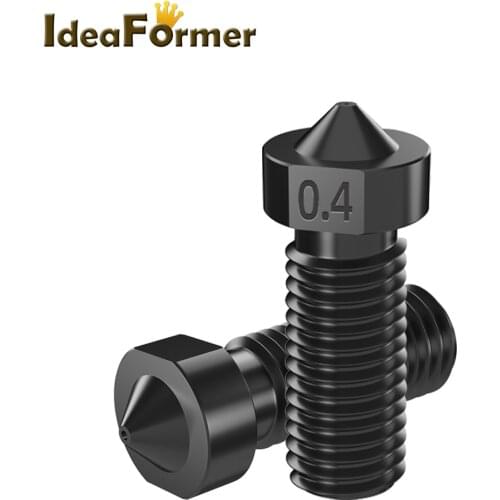 1/3PCS 3D Printer Parts Hardened Steel Volcano Nozzle 1.75MM M6 0.4MM for High Temperature E3D V5 V6 Extruder And Volcano J-head
