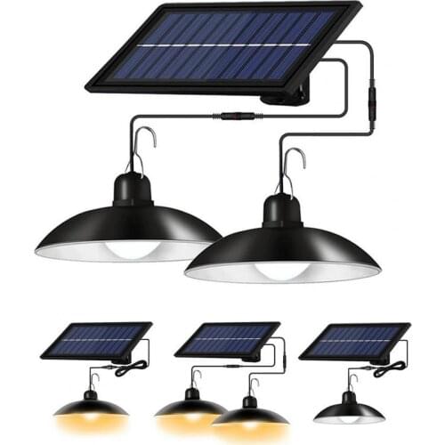1 Set Ceiling Lamp Waterproof Ceiling Lamp Solar Light Energy Saving ABS Remote Control Single Double Head Solar Lamp for Home