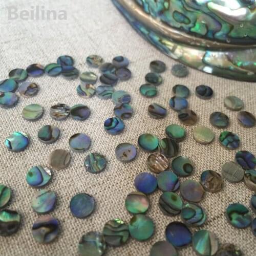 1lot(50pcs)Diameter 6mm New Zealand abalone shell sheet for musical instrument accessories and home crafts decoration materials