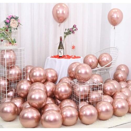 100Pcs/lot 12inch 2.8g Rose Gold Metallic Balloons Champagne Wedding Balloon Baby Shower Anniversary Birthday Party Decorations
