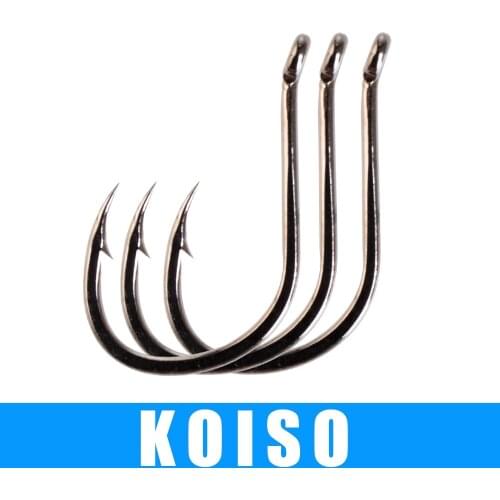 FTK KOISO High Carbon Steel Fishing Hooks Set 3packs Ringed Single Carp Hook Japan 3/0#-7# Barbed Carp Fishhook With Eye