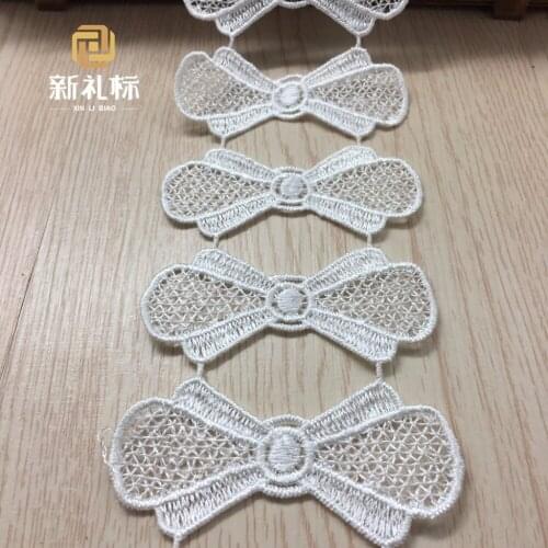 30Yards White Color DIY Lace Trim Embellishment Braid Guipure Bowknot Lace Ribbon Appliques Sewing Craft Home Decoration