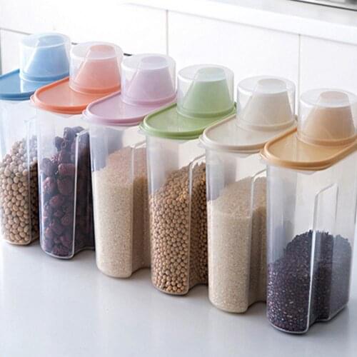 80% hot sale! ! ! 4 pieces of 1.9 / 2.5 liter kitchen sealed dry food grain storage tank food grain rice storage tank