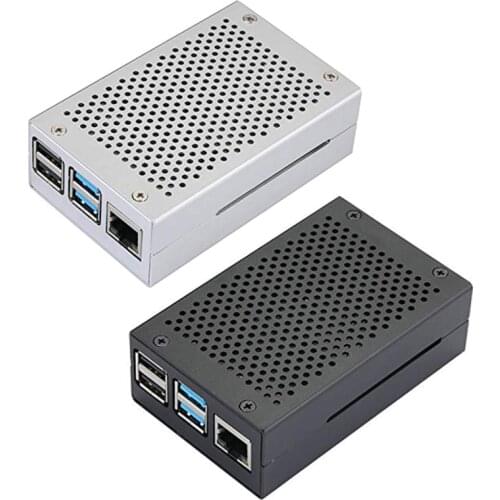 Aluminum Case Silver Black Metal Shell Box Housing for Raspberry Pi 4 Model B