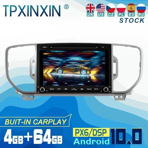 For Kia Sportage 2016 Android 10 Carplay Radio Player Car GPS Navigation Head Unit Car Stereo CD DVD WIFI DSP BT