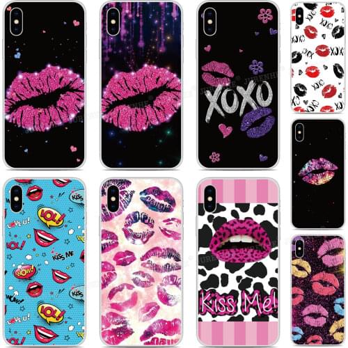 Sexy Lips Kiss TPU Phone Case For Sony Xperia XZ5 XZ3 XZ2 XZ4 Compact XA3 XA1 Plus XA2 Ultra L4 L3 5 10 1 II E5 8 Lite Cover