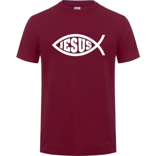 Jesus Fish Christ Printing T-Shirt For Man Woman Christian Jesus Faith Inspirational Fashion Brand T Shirts T-shirt Men Clothing