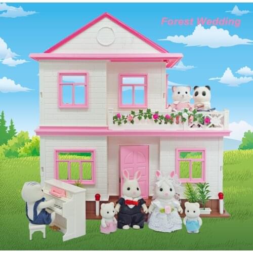 Forest Animal Kids Toys 1: 12 Miniature Furniture Model Rabbit Panda Kitchen Set Games For Girls Simulation Furniture Dollhome