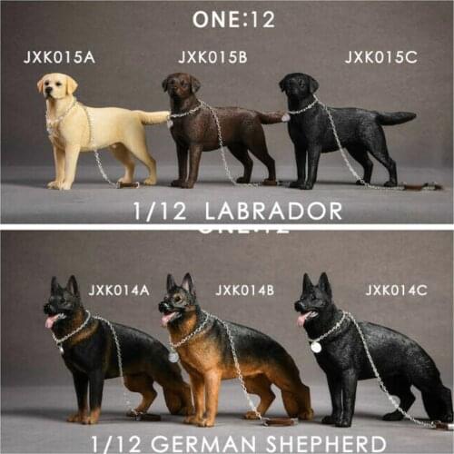JXK 1/12 JXK014/JXK015 German Shepherd Labrador Animal Model F 6'' Figure Toys
