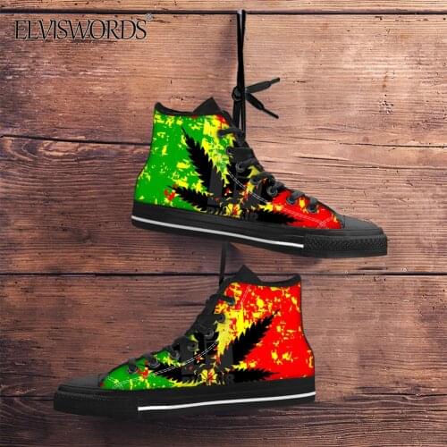Jamaica Flag Print Sneaker for Women Men Fashion Sneaker 2020 New Casual High Top Canvas Shoes Boys Girls Colorful Shoes