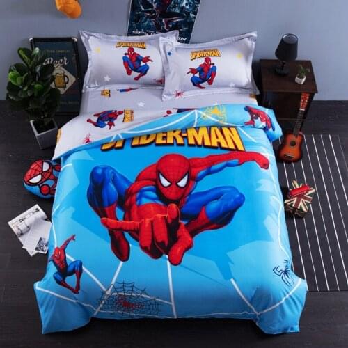 Disney Cotton Spiderman Bedding Set Marvel Character Boy Bedding Set Luxury Duvet Cover Bed Linen Set De Cama 3d Bedding Sets