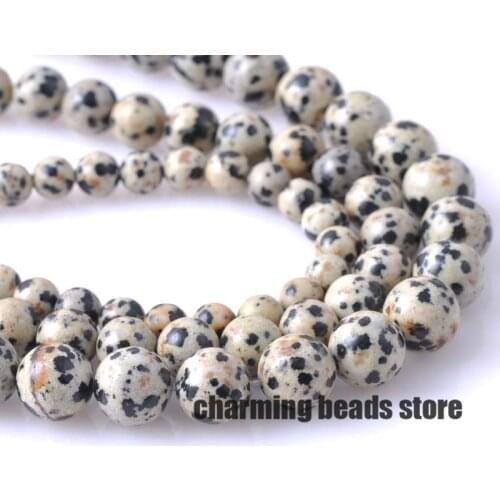 Natural spot pattern Stone Round Loose Beads for jewelry making 6 8 10 MM Pick Size TRS0038