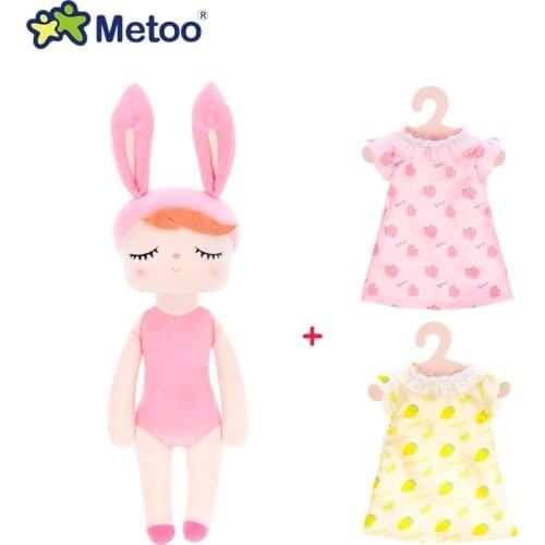 Metoo Dress Up Angela Rabbit Doll Stuffed Toys Plush Animals Kids Toys for Girls Children Boys Baby Plush Toys Cartoon Soft Toys