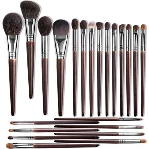 Conjunto de escovas de maquiagem de ovw ferramentas profissionais cabelo cabra blush sombra mistura para maquiagem