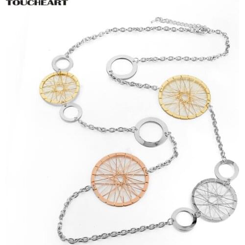 TOUCHEART Good Gold color Silver color Necklaces & Pendants Popular Round Long Necklaces For Women Statement Jewelry SNE160118