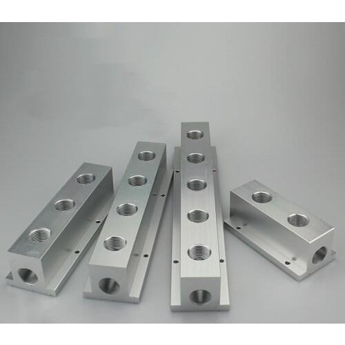 1/2" BSP Female Thread Solid Aluminum T-Shape Pneumatic Manifold Air Distribution Block